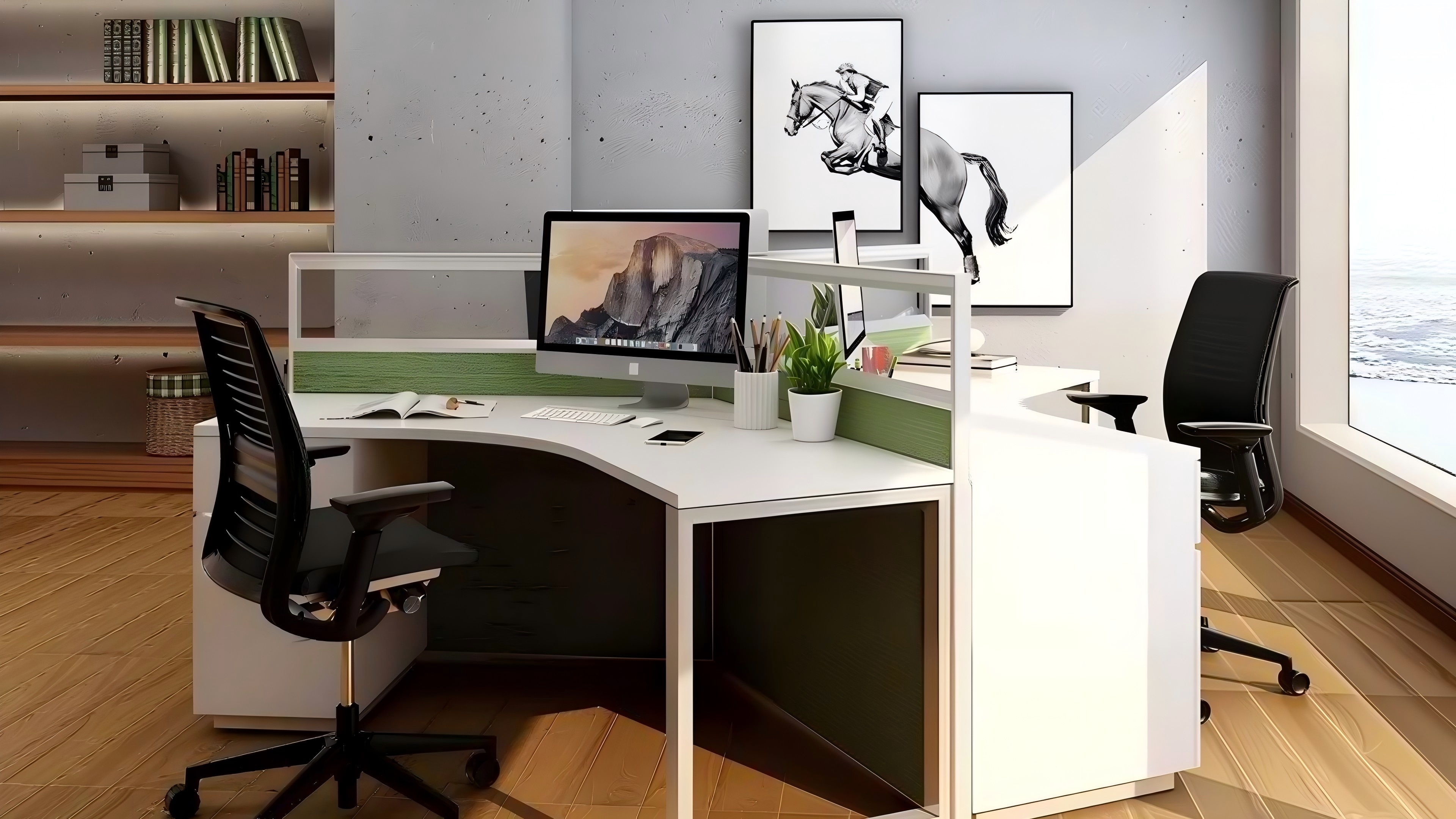 Moedern Office Cubicle for 3 Persons_18408 Cubículo de oficina moderno para 3 personas_18408