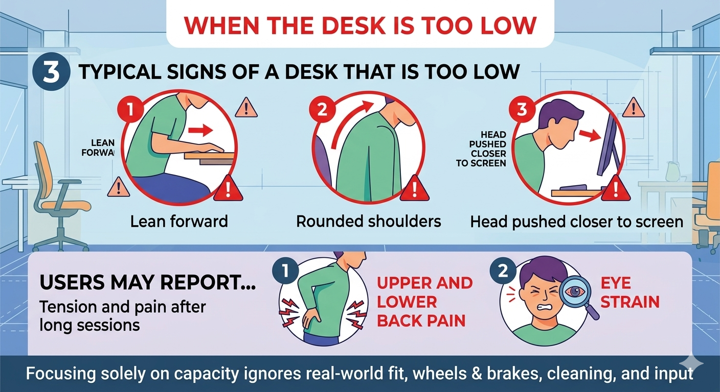 When the desk is too low Cuando el escritorio es demasiado bajo