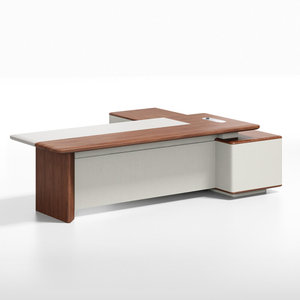 Muebles de escritorio de oficina modernos en forma de L con aparador