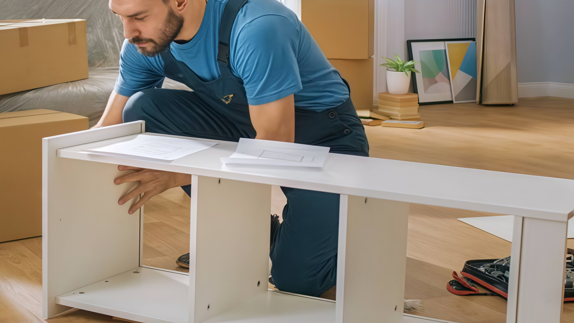 assembly desk escritorio de montaje