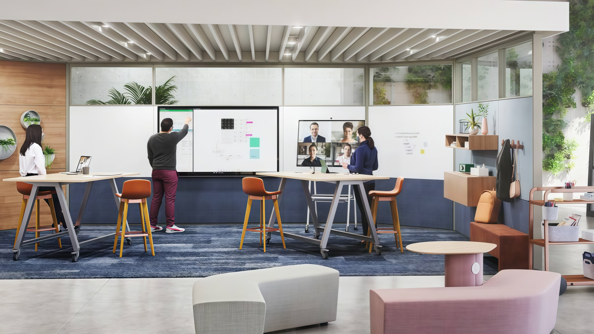 hybrid office collaboration ecosystems ecosistemas de colaboración de oficina híbrida
