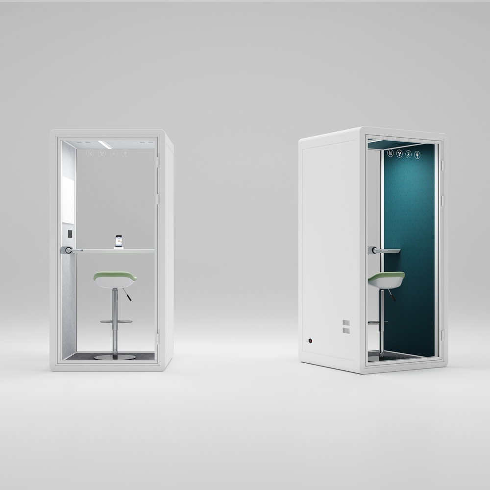 Cabina telefónica de oficina blanca HongYe para espacio de privacidad para una sola persona