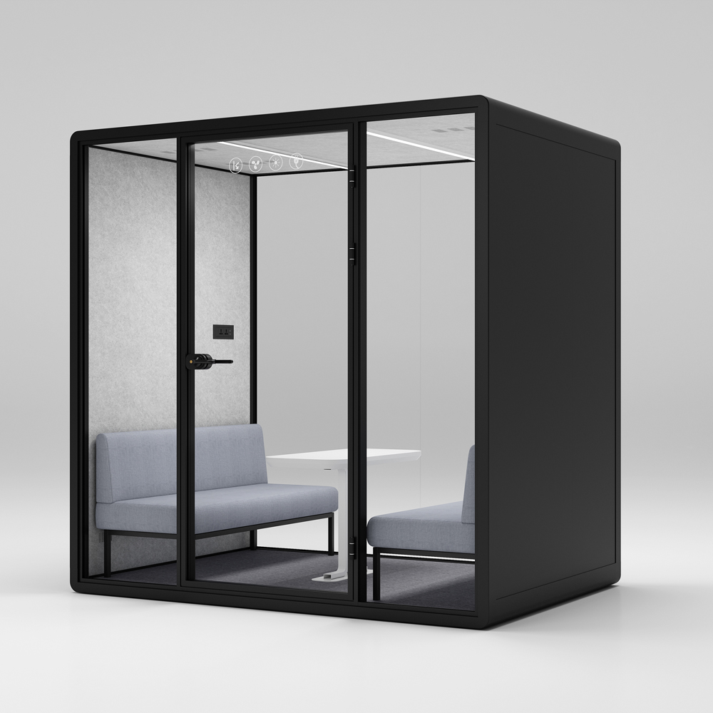 HongYe Office Pods en negro para reuniones de 5 personas