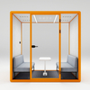 HongYe Office Pods en naranja para reuniones de 5 personas