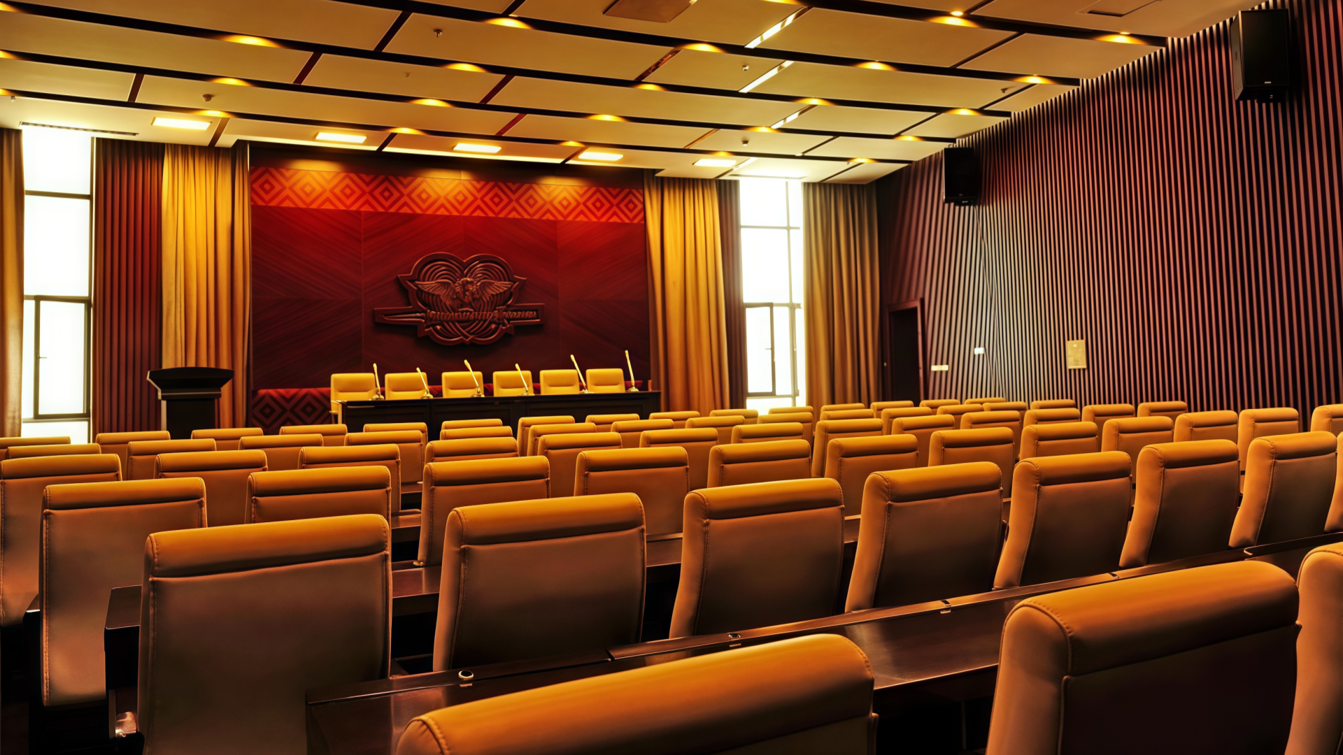 silla de oficina en el centro de conferencias