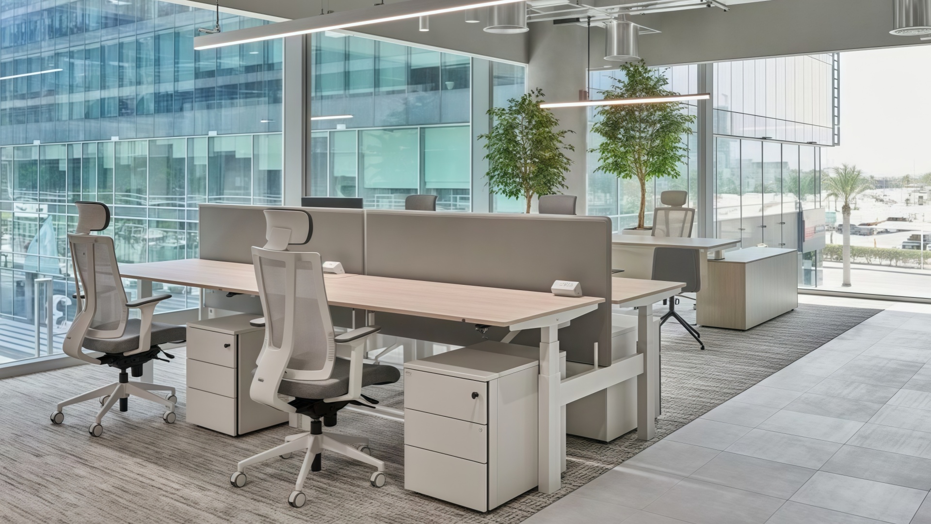 Estilos de interiores de oficinas populares e ideas de muebles a juego