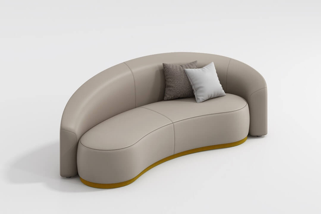 Conjunto de sofás lounge modulares de cuero gris