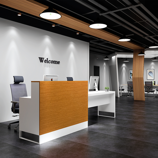 Mesa de recepción y sillas para oficina