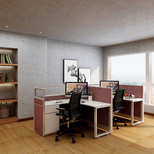 Escritorio de cubículo de oficina para 2 personas 