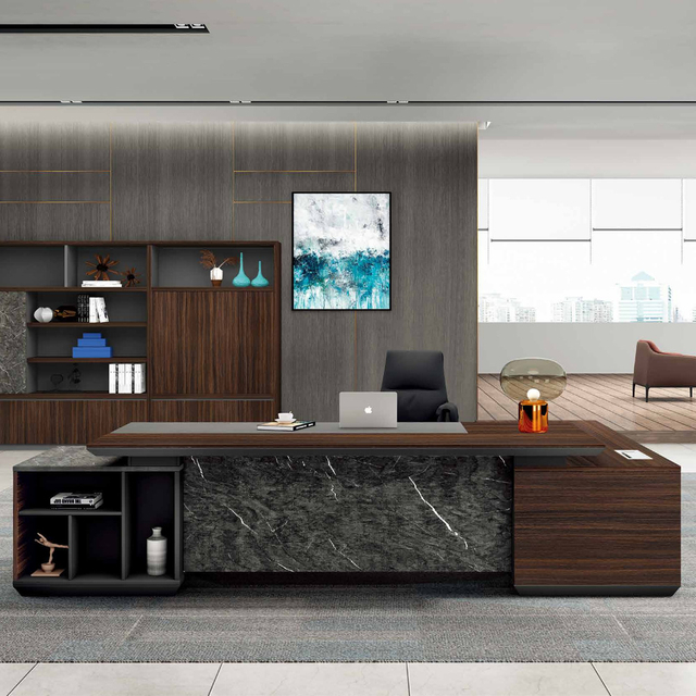 Mobiliario de oficina Escritorio en forma de L con aparador