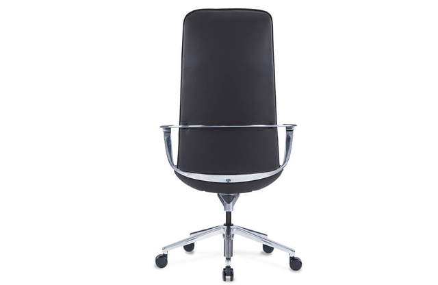 Silla de conferencia de cuero con ruedas