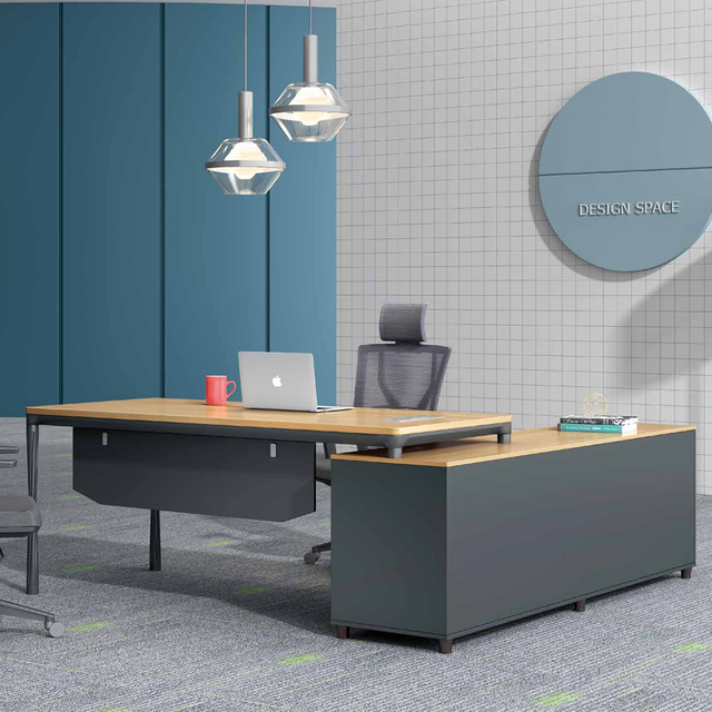 Escritorio de oficina ejecutivo en forma de L