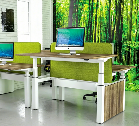 Escritorio de pie y asiento ajustable en altura