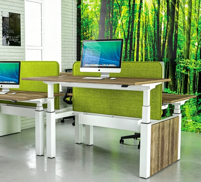 Escritorio de pie y asiento ajustable en altura