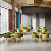 Sillón de recepción Asientos de cafetería modernos Tapicería suave