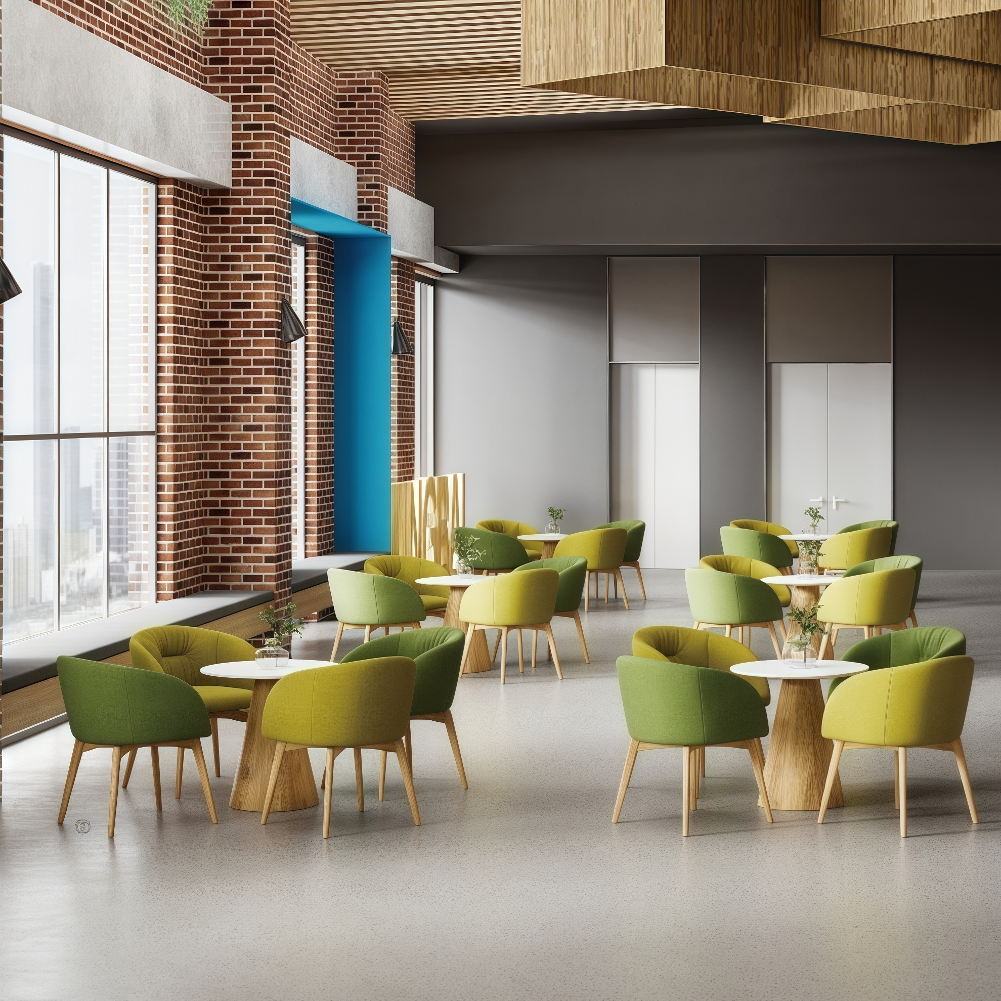 Sillón de recepción Asientos de cafetería modernos Tapicería suave