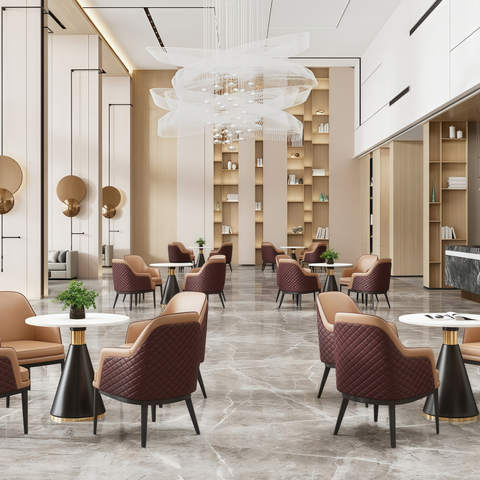 Sillón de recepción Asientos de cafetería modernos Tapicería suave