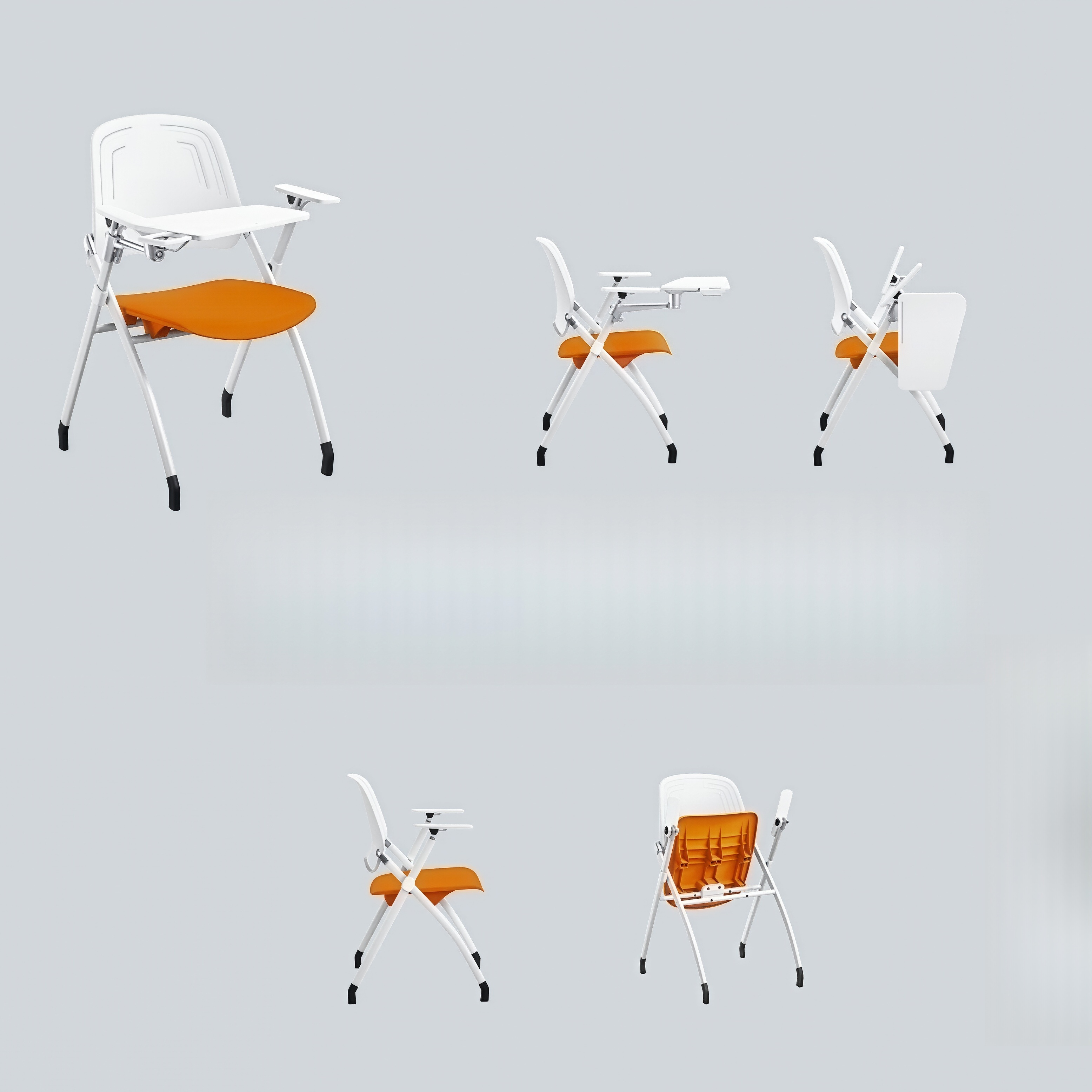 Silla de entrenamiento con tableta de escritura, diseño plegable y anidado