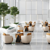 Sillón de recepción Asientos de cafetería modernos Tapicería suave