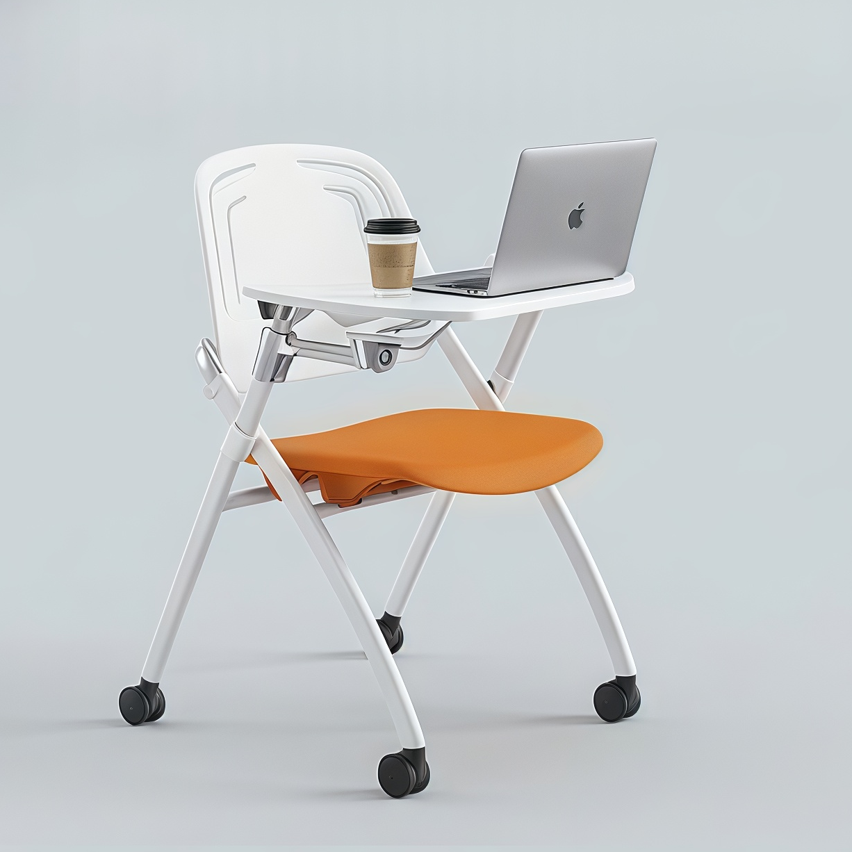 Silla de entrenamiento con tableta de escritura, diseño plegable y anidado